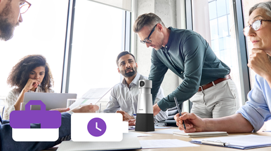 Portable design and powerful battery for flexible meetings even on the go