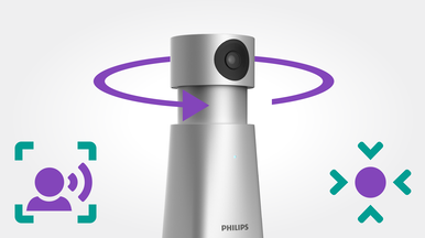 Flexible pan, tilt and zoom controls to perfectly frame presenters and whiteboards
